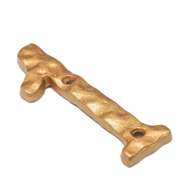DOMG 5.5 Inch House Numbers, Heavy Duty Rustic Cast Iron Metal Home Address Number with Unique Hammered Appearance, Golden, Number 1 - Image 2